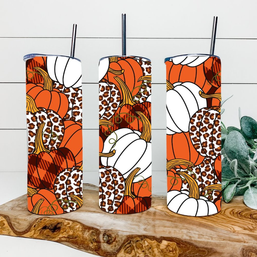Pumpkin Fall 20oz Tumbler With Straw